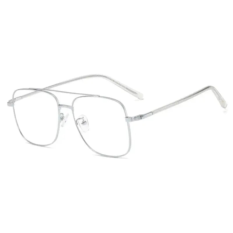 Women's Square Full Rim Alloy Double Bridge Prescription Glasses 291804 — view 8 | Rx Spectacle