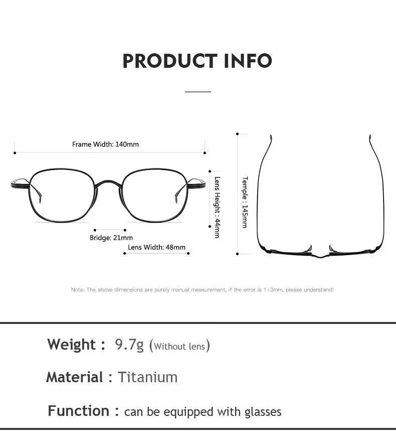 Unisex Round Full Rim Titanium Prescription Glasses 10518 — view 11 | Rx Spectacle