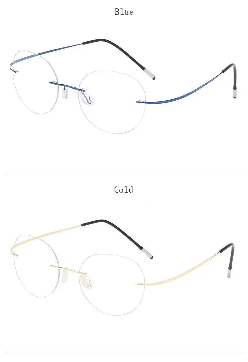 Unisex Polygon Rimless Titanium Prescription Glasses 6001-6002 — view 28 | Rx Spectacle