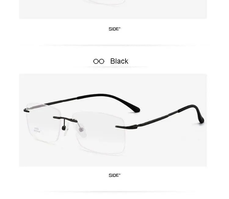 Men's Rimless Alloy Screwless Prescription Glasses 7053 — view 21 | Rx Spectacle