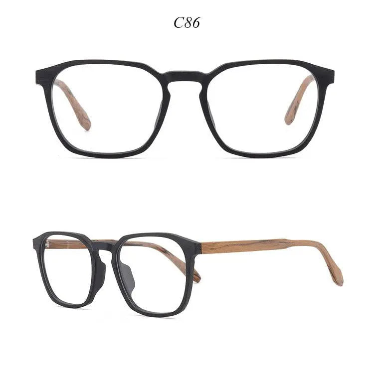 Men's Square Full Rim Wood Oversized Prescription Glasses 1692 — view 19 | Rx Spectacle