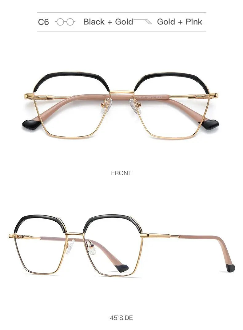 Women's Square Full Rim Alloy Prescription Glasses 3017 — view 19 | Rx Spectacle