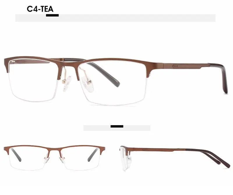 Unisex Square Semi-Rimless Alloy Prescription Glasses CX6342 — view 16 | Rx Spectacle