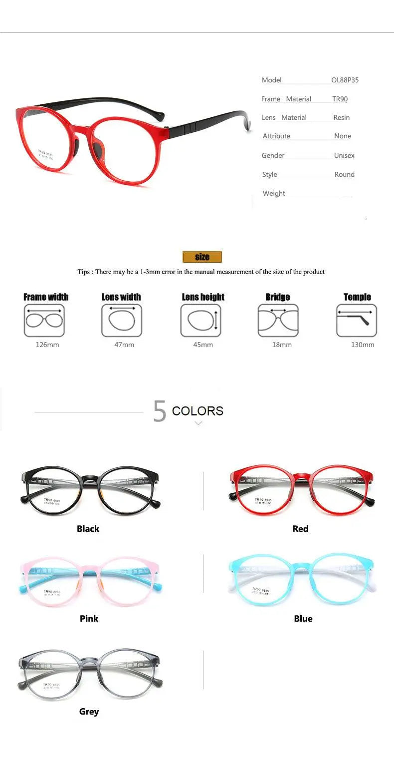 Unisex Round Full Rim Titanium Prescription Glasses 8835 — view 11 | Rx Spectacle