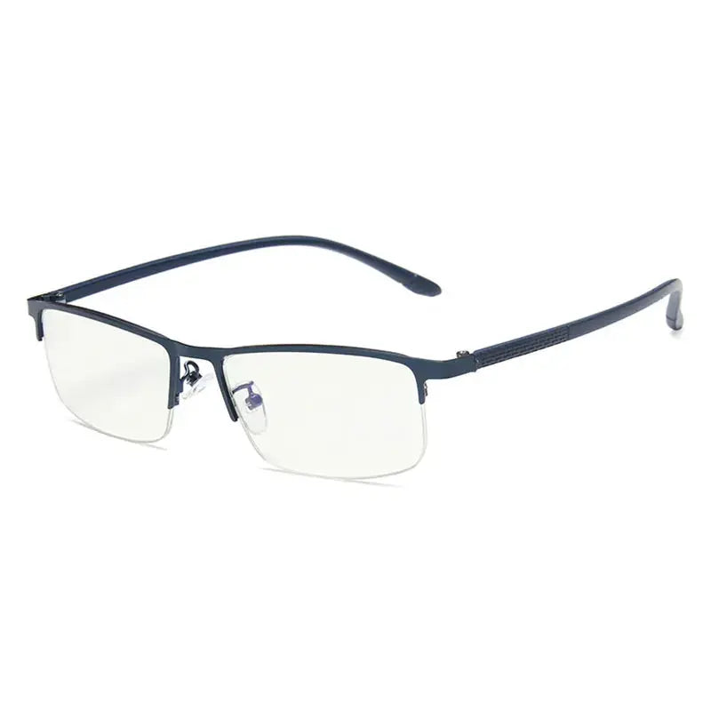 Unisex Rectangular Semi-Rimless Alloy Prescription Glasses 18249 — view 5 | Rx Spectacle