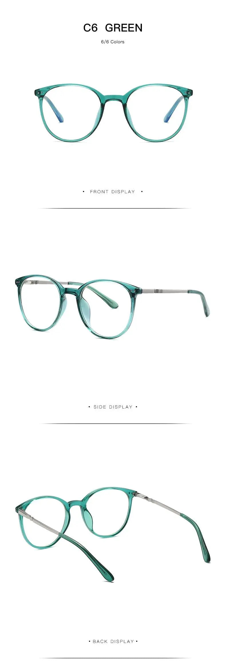 Women's Round Full Rim TR90 Prescription Glasses 2055 — view 19 | Rx Spectacle