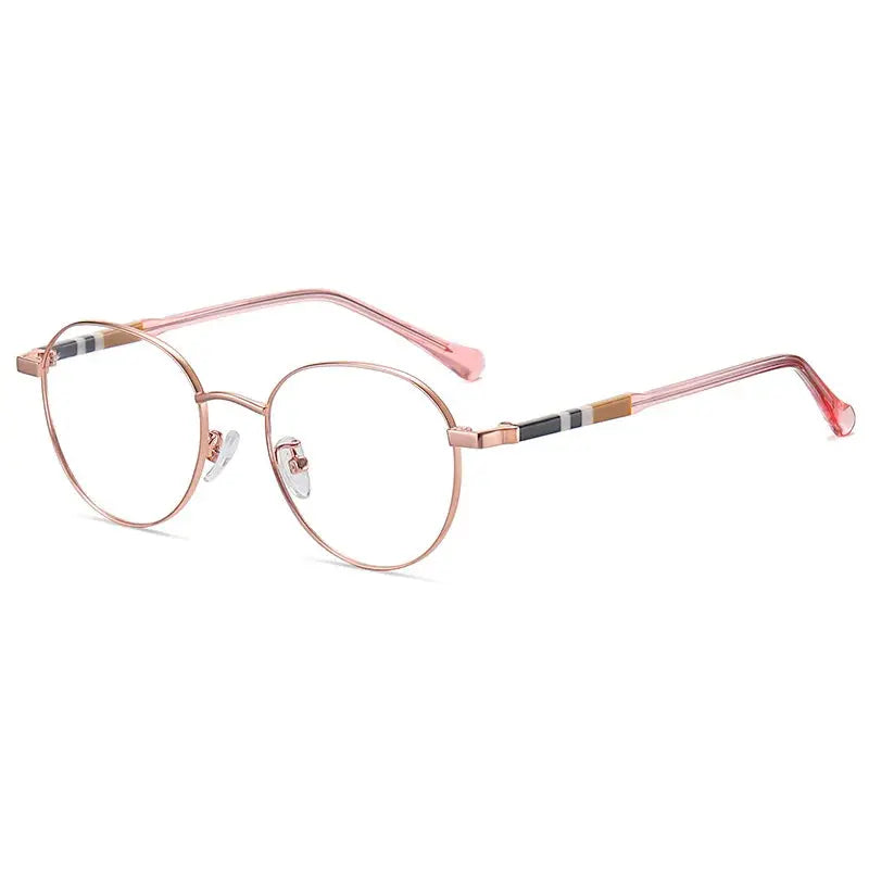 Women's Oval Full Rim Alloy Flat Top Prescription Glasses 41922 — view 5 | Rx Spectacle