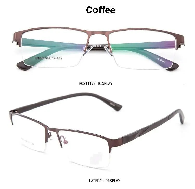 Unisex Semi-Rimless Alloy Prescription Glasses 16019 — view 15 | Rx Spectacle