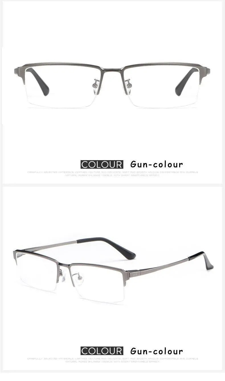 Men's Square Semi-Rimless Alloy Prescription Glasses 119 — view 11 | Rx Spectacle