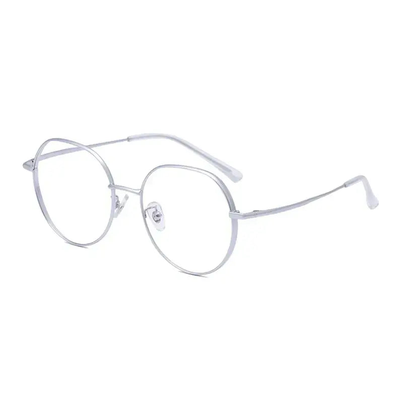 Women's Round Full Rim Titanium Flat Top Prescription Glasses 471122 — view 7 | Rx Spectacle