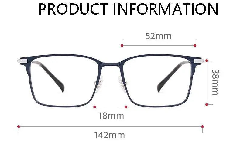 Unisex Square Full Rim Alloy Prescription Glasses 5051 — view 10 | Rx Spectacle