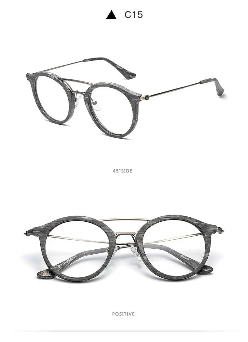 Unisex Round Full Rim Alloy Double Bridge Prescription Glasses 4821 — view 22 | Rx Spectacle