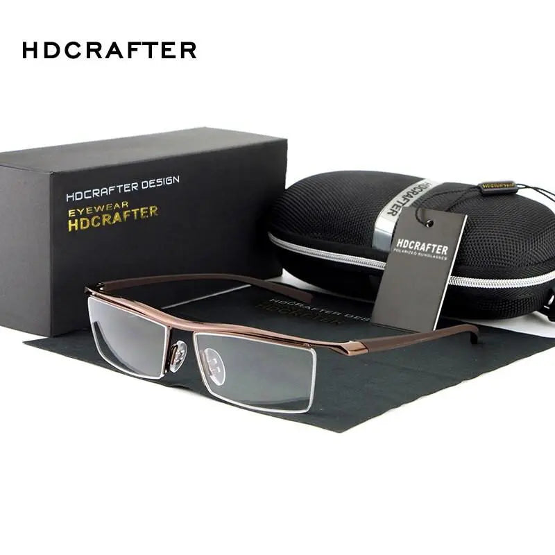 Men's Square Semi-Rimless Acetate Prescription Glasses E004 — view 11 | Rx Spectacle