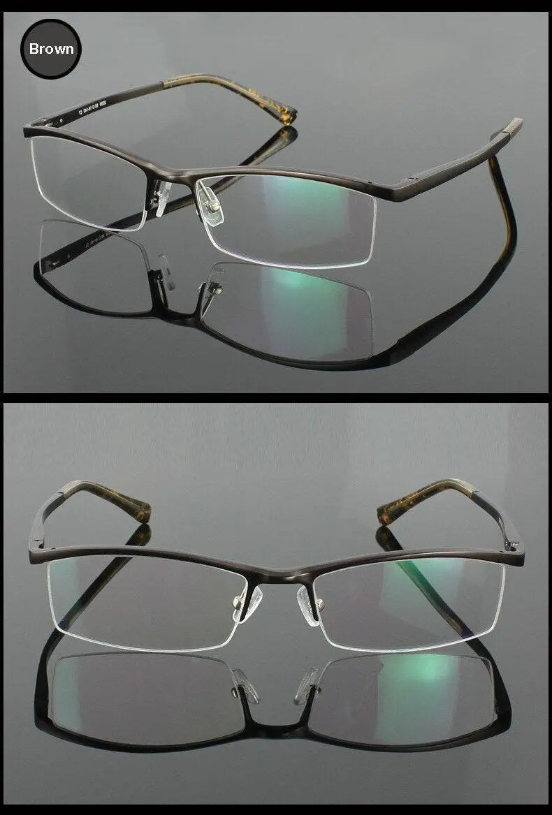Men's Semi-Rimless Alloy Prescription Glasses 2036 — view 15 | Rx Spectacle