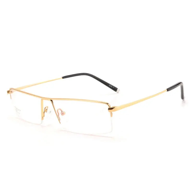 Men's Square Semi-Rimless Titanium Prescription Glasses 68095 — view 6 | Rx Spectacle