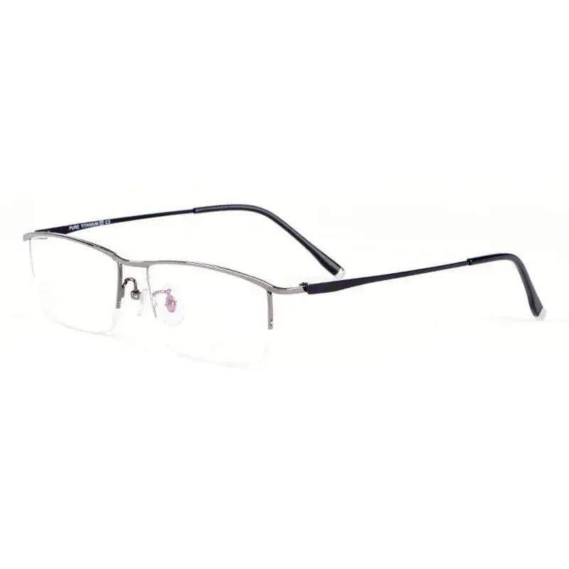 Unisex Square Semi-Rimless Titanium Prescription Glasses 85148 — view 6 | Rx Spectacle