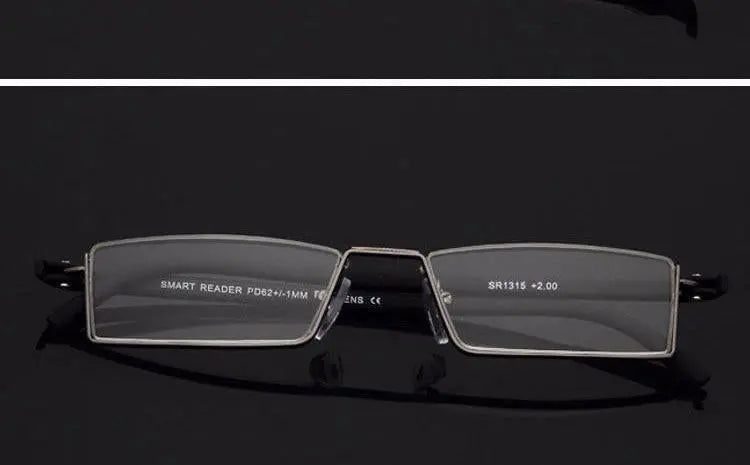 Unisex Rectangular Semi-Rimless Alloy Reading Glasses R131 — view 18 | Rx Spectacle