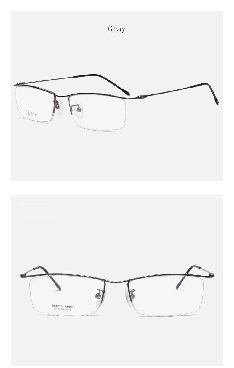 Men's Browline Semi-Rimless Titanium Prescription Glasses 6688 — view 15 | Rx Spectacle