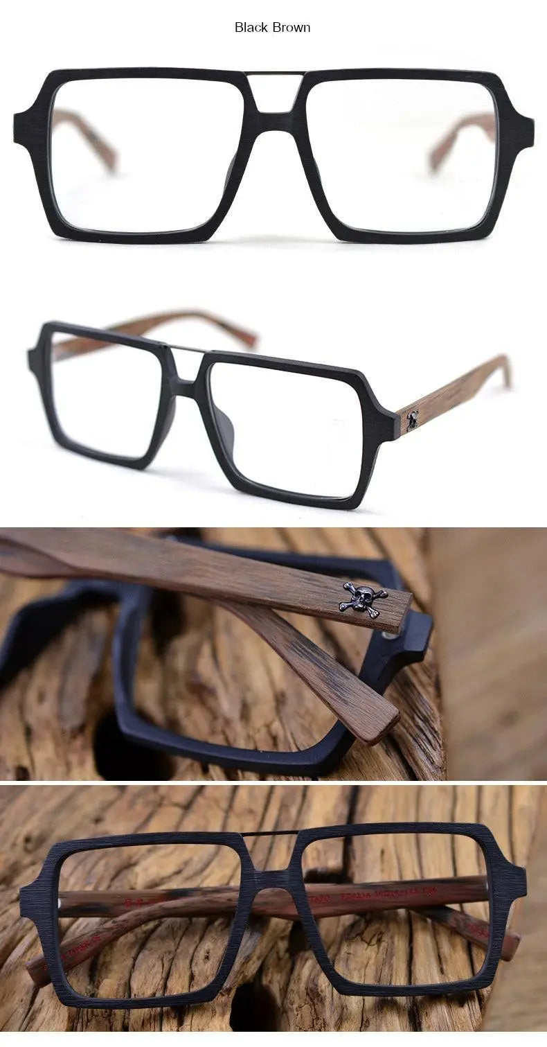 Unisex Square Full Rim Alloy Double Bridge Prescription Glasses Ps9016 — view 12 | Rx Spectacle