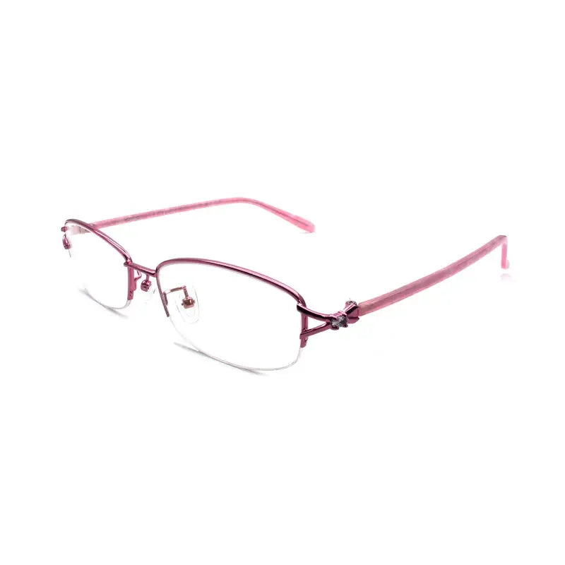 Women's Square Semi-Rimless Alloy Prescription Glasses 93066 — view 8 | Rx Spectacle