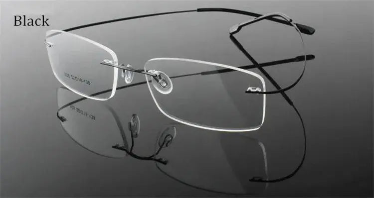 Women's Square Rimless Titanium Prescription Glasses 60745 — view 11 | Rx Spectacle