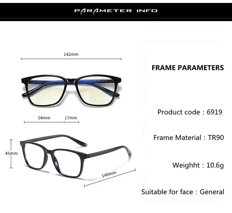 Unisex Square Full Rim Acetate Reading Glasses 6919 — view 10 | Rx Spectacle