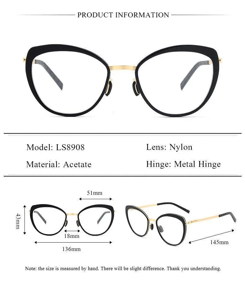 Women's Cat Eye Full Rim Acetate Prescription Glasses 8908 — view 12 | Rx Spectacle