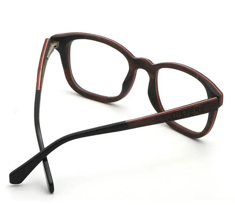 Unisex Square Full Rim Wood Prescription Glasses 56367 — view 9 | Rx Spectacle