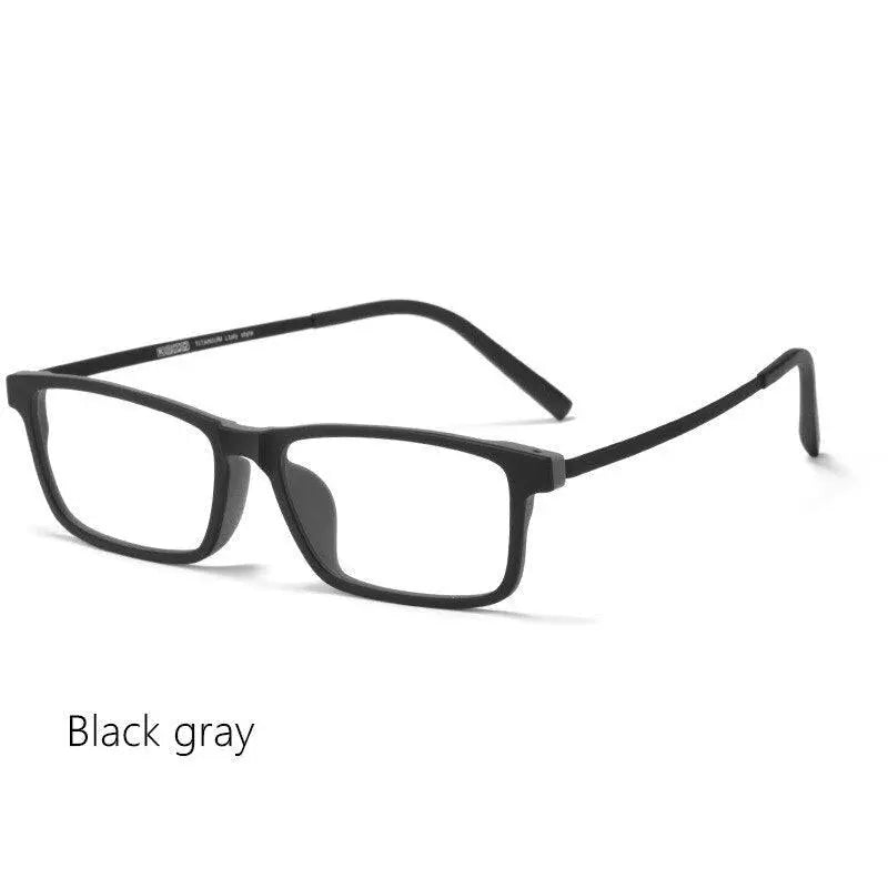 Men's Square Full Rim Titanium Prescription Glasses 8836X — view 9 | Rx Spectacle