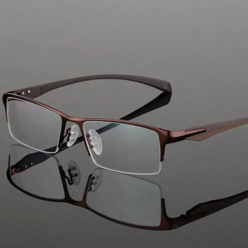 Men's Rectangular Full Rim Alloy Prescription Glasses 906500 — view 7 | Rx Spectacle