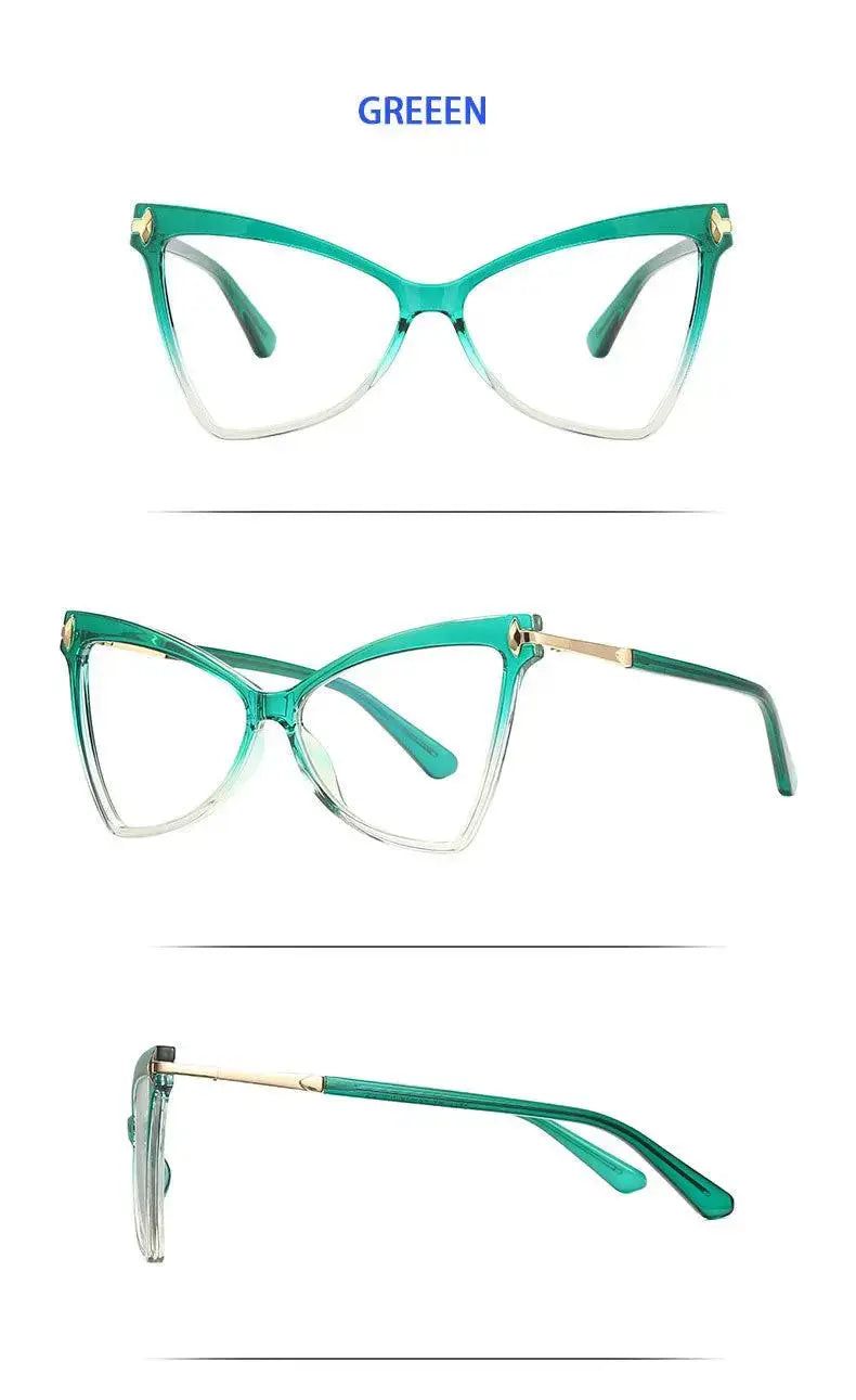 Women's Cat Eye Full Rim TR90 Prescription Glasses 2077 — view 21 | Rx Spectacle
