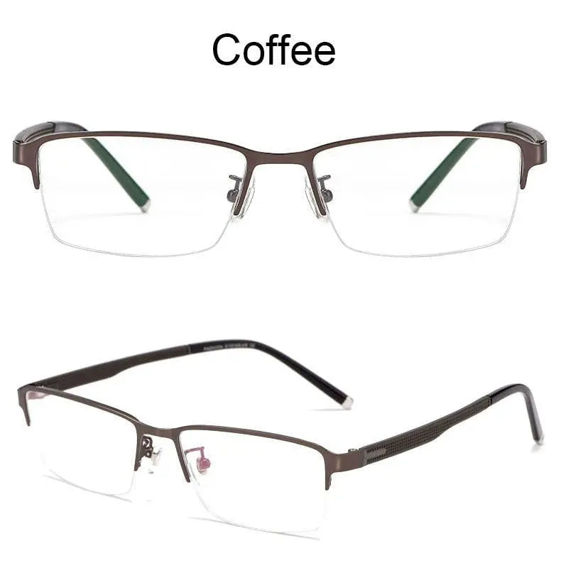 Men's Rectangular Semi-Rimless Alloy Prescription Glasses 3095 — view 18 | Rx Spectacle