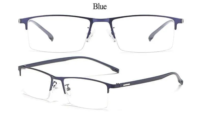 Men's Rectangular Semi-Rimless Alloy Prescription Glasses 9102 — view 16 | Rx Spectacle