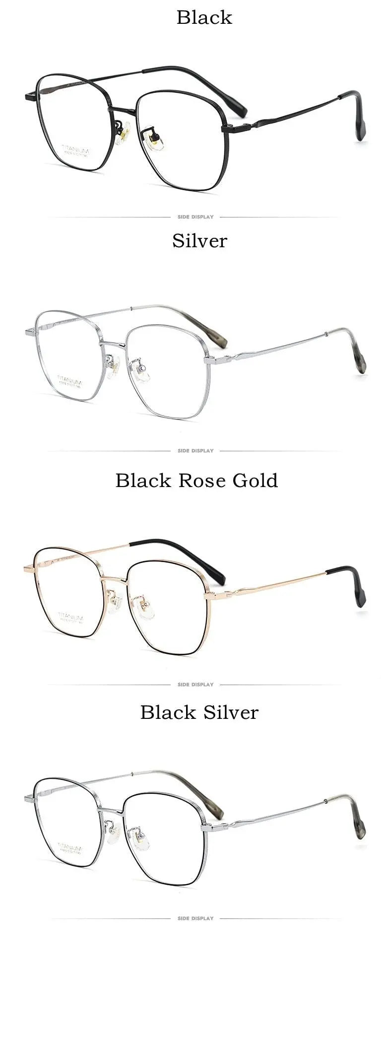 Unisex Square Full Rim Titanium Prescription Glasses 02K5016 — view 16 | Rx Spectacle