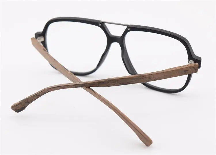 Unisex Polygon Full Rim Wood Double Bridge Prescription Glasses 6018 — view 20 | Rx Spectacle