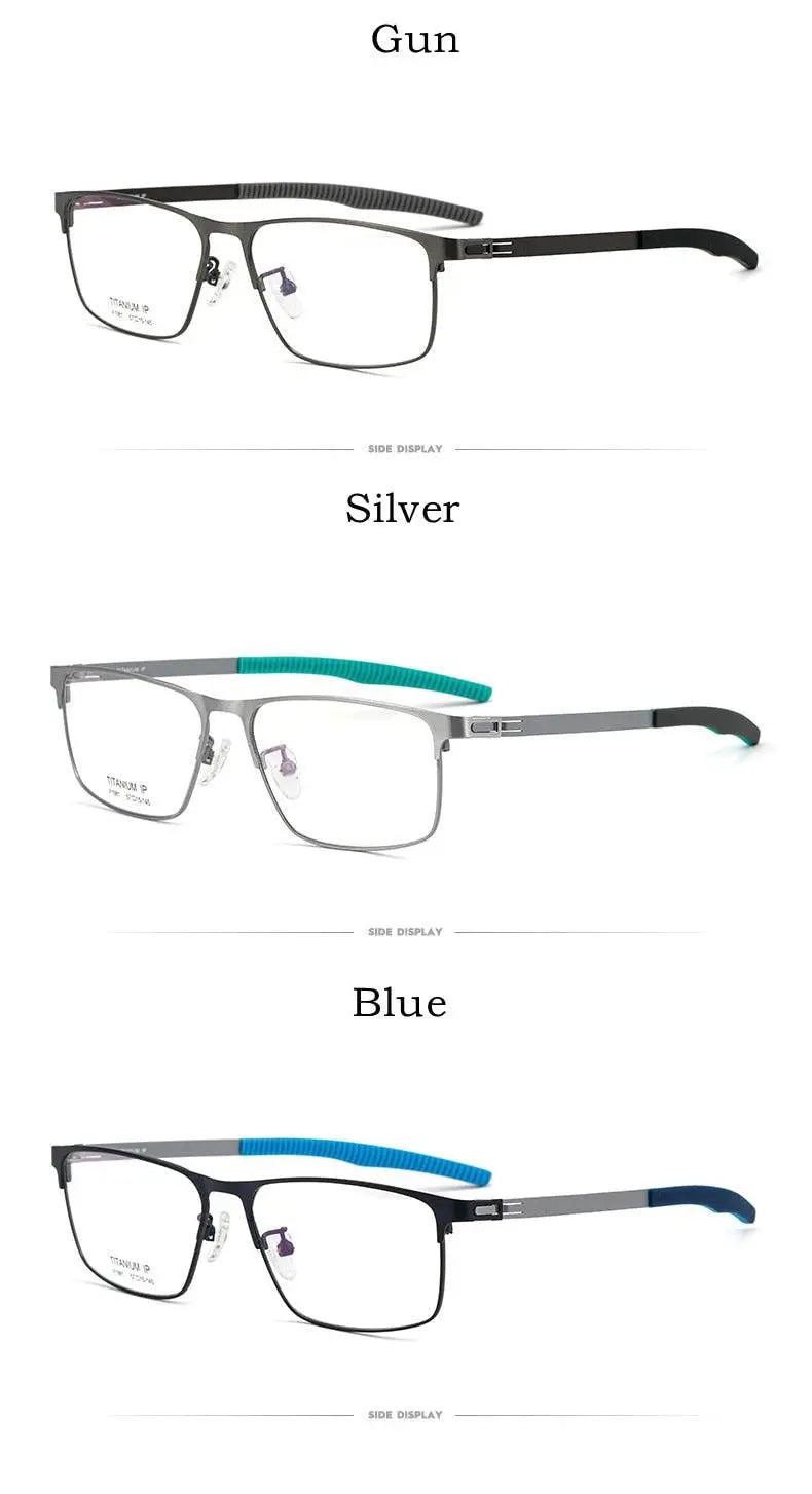 Men's Square Full Rim Titanium Prescription Glasses F1981 — view 13 | Rx Spectacle