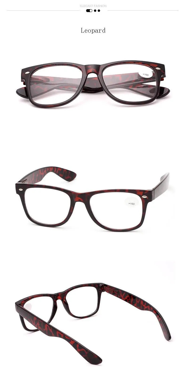 Unisex Square Full Rim Acetate Reading Glasses H9002 — view 12 | Rx Spectacle