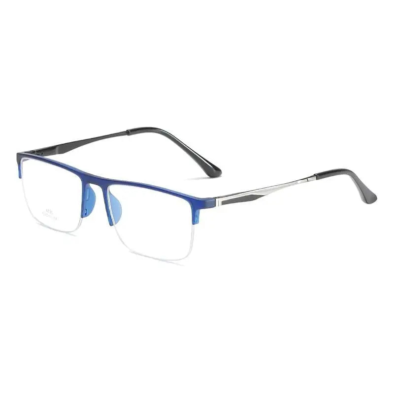 Unisex Square Semi-Rimless Alloy Prescription Glasses 8725 — view 12 | Rx Spectacle