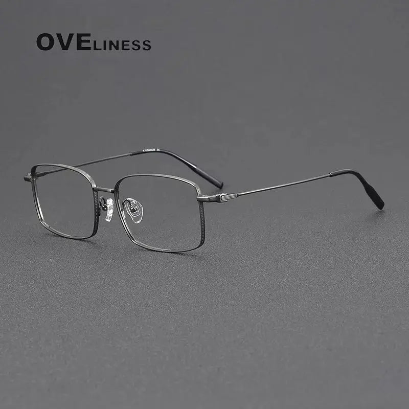 Unisex Polygon Full Rim Titanium Prescription Glasses 9281023 — view 7 | Rx Spectacle