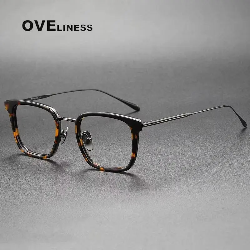 Unisex Square Full Rim Titanium Prescription Glasses 14150 — view 6 | Rx Spectacle