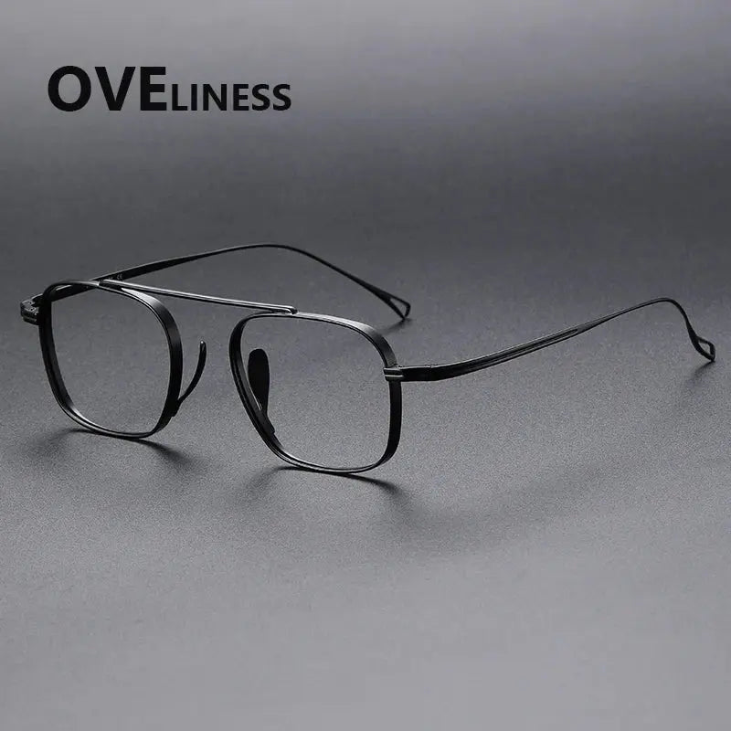 Women's Square Full Rim Titanium Prescription Glasses 89501 — view 6 | Rx Spectacle