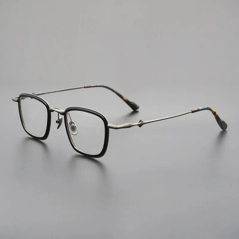 Unisex Square Full Rim Titanium Prescription Glasses M81224 — view 8 | Rx Spectacle