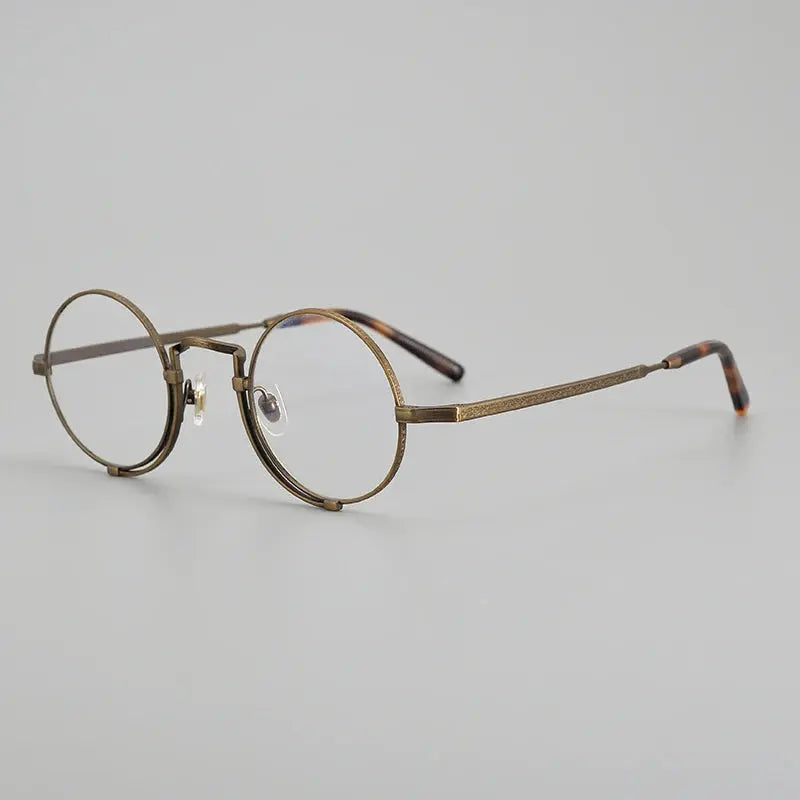 Unisex Round Full Rim Titanium Prescription Glasses 395919 — view 7 | Rx Spectacle