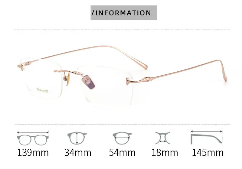 Unisex Rectangular Rimless Titanium Prescription Glasses Ft5678 — view 8 | Rx Spectacle