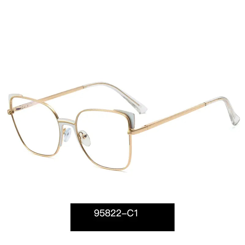 Women's Cat Eye Full Rim Alloy Prescription Glasses 195822 — view 9 | Rx Spectacle