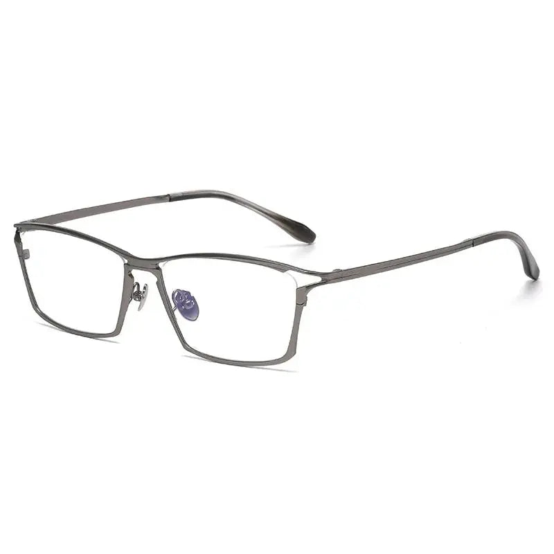 Unisex Square Full Rim Titanium Oversized Prescription Glasses 636885 — view 7 | Rx Spectacle