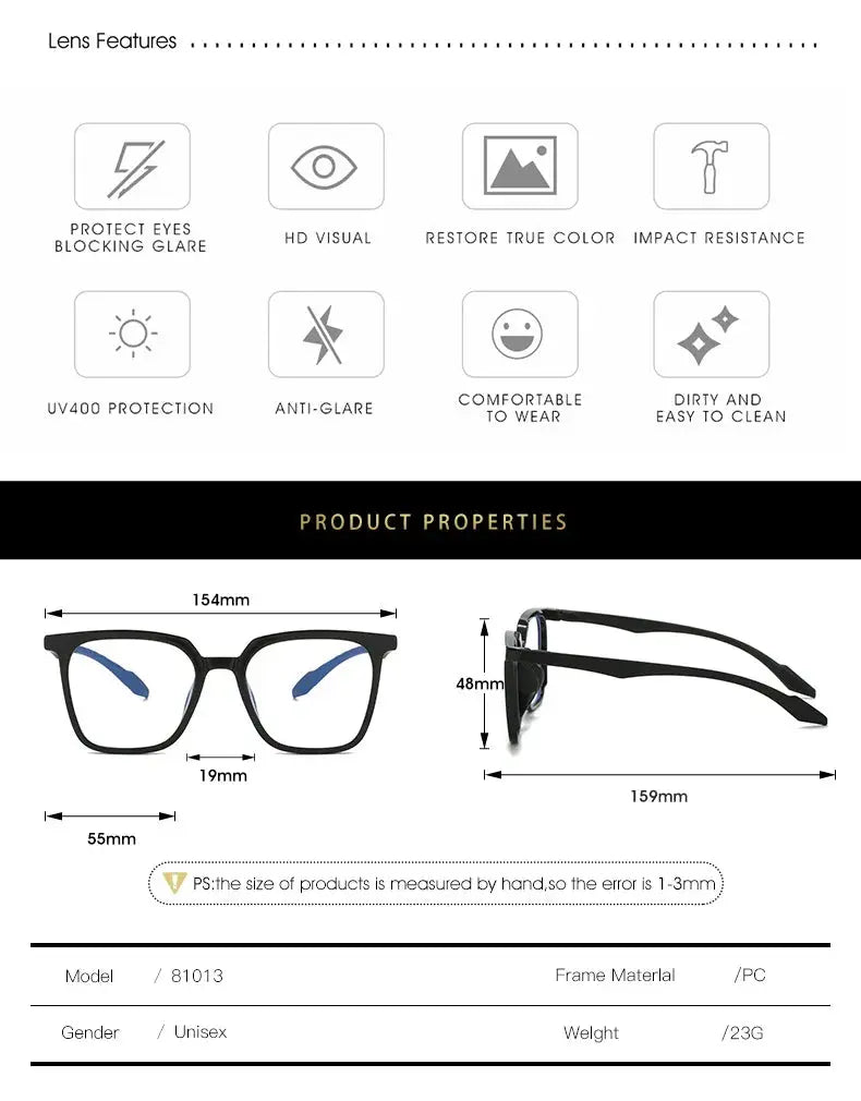 Unisex Square Full Rim Acetate Reading Glasses 81013 — view 16 | Rx Spectacle