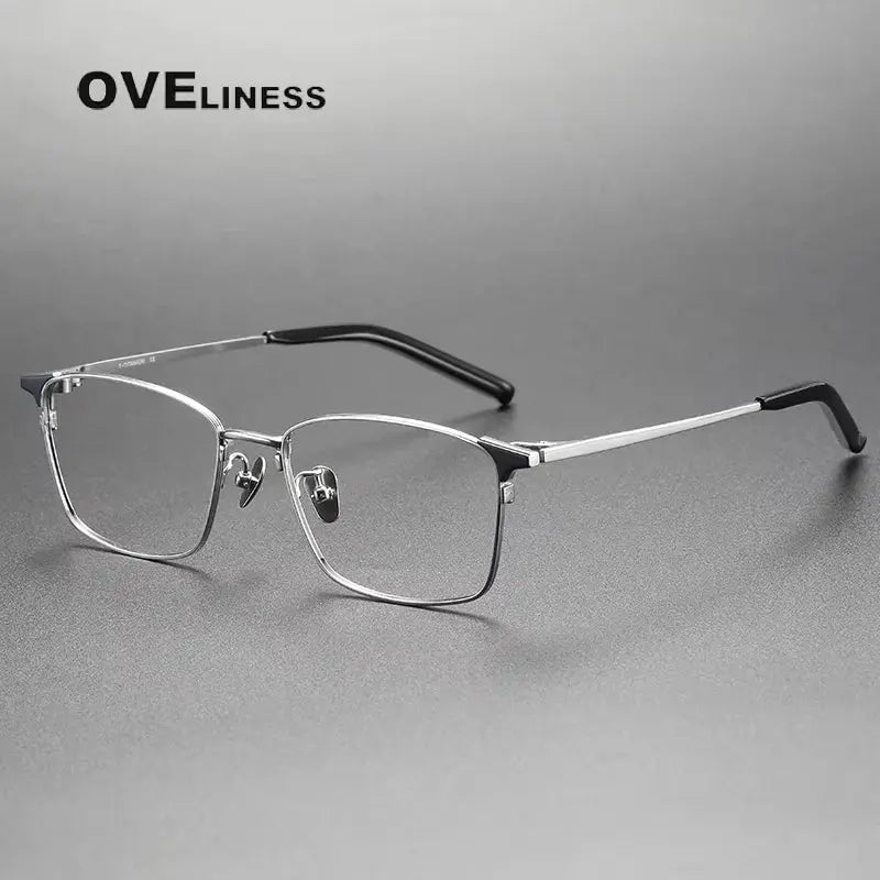 Women's Square Full Rim Titanium Prescription Glasses 68961 — view 6 | Rx Spectacle