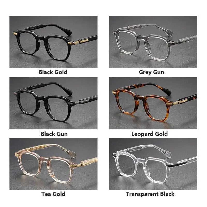 Unisex Square Full Rim Titanium Prescription Glasses 80855 — view 12 | Rx Spectacle