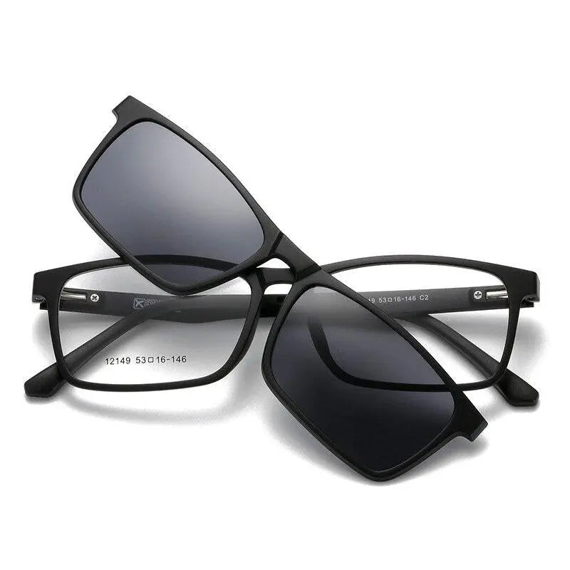 Unisex Square Full Rim TR90 Clip-On Prescription Glasses 12149 — view 8 | Rx Spectacle